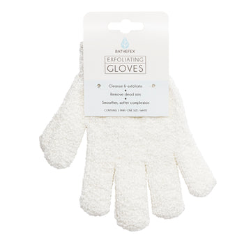 Bathefex Exfoliating Gloves - White
