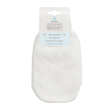 Bathefex Exfoliating Bath Mitt - White